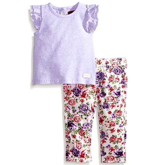 7 For All Mankind Other - Baby Girls Ruffle Sleeve T-Shirt and Jeans Set